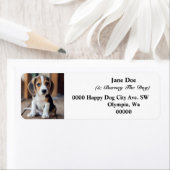 Étiquette Photo personnalisée de chien de compagnie Adresse  (En situation)