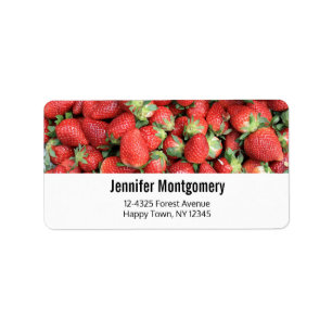 Étiquette Photo Red Juicy Strawberries