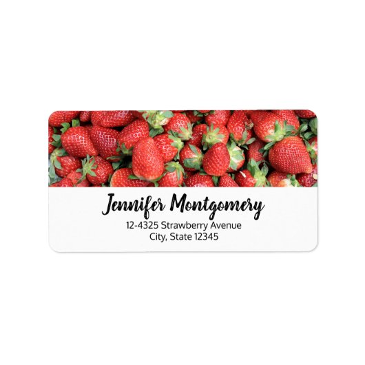 Étiquette Photo Red Juicy Strawberries (Devant)