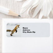 Étiquette Photo renard de neige (En situation)