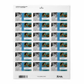 Étiquette Photo Vintage Art Déco Destination Motif d'oiseaux (Feuille entière)