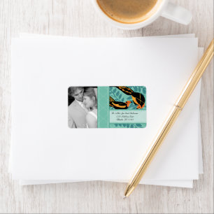 Étiquette Photographie de mariage Art Déco Oiseau RSVP ou Me