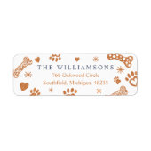 Étiquette Phuile de cuivre, Empreinte de patte, Motif pour a (Devant)