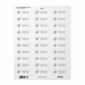 Étiquette Piano à queue élégant avec fleurs Adresse de retou (Feuille entière)