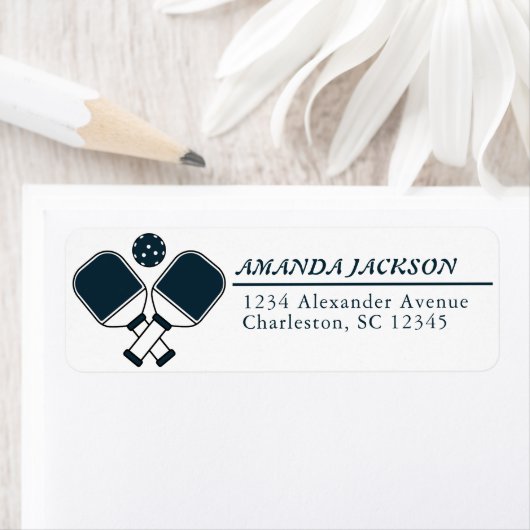 Étiquette Pickleball Enthousiaste Paddles Retourner Adresse  (En situation)