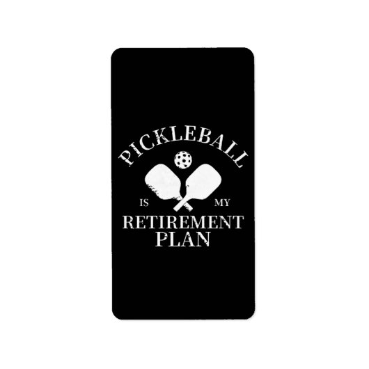 Étiquette pickleball est mon projet de retraite (Devant)