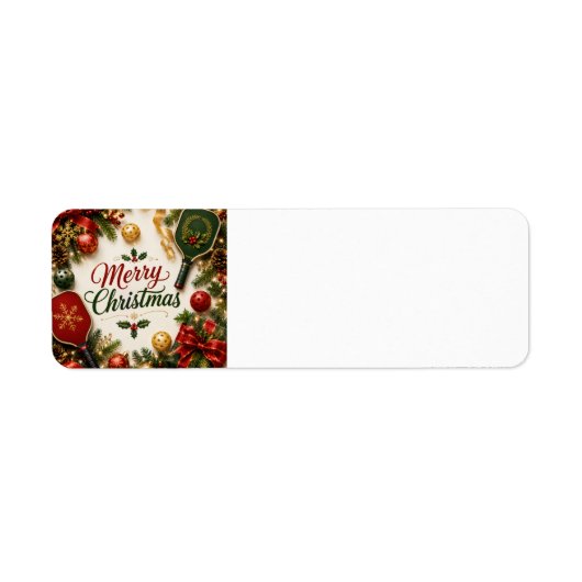 Étiquette Pickleball Joyeux Noël (Devant)