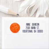 Étiquette Pickleball Orange En Blanc (En situation)