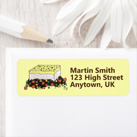 Étiquette Pie de viande de berger Anglais Anglais Anglais (En situation)