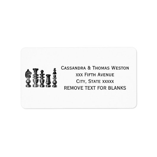 Étiquette Pièces d'échecs Art Vintage (Devant)