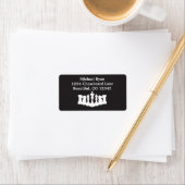 Étiquette Pièces d'échecs noir et blanc personnalisées Class (En situation)