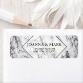 Étiquette Pierre En Marbre Blanc Et Noir (En situation)