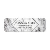 Étiquette Pierre En Marbre Blanc Et Noir (Devant)