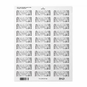 Étiquette Pierre En Marbre Blanc Et Noir (Feuille entière)