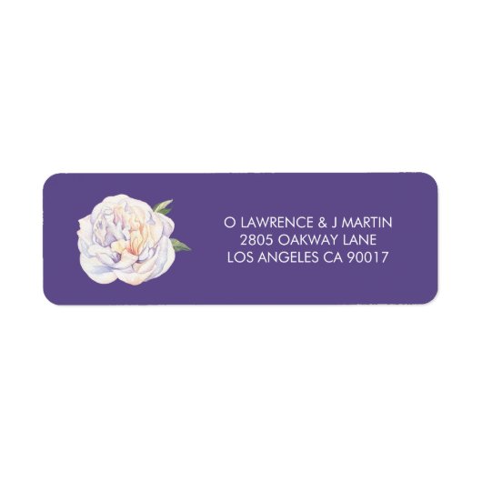 Étiquette Pierre Floral Fleur Violet Violet pourpre (Devant)