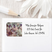 Étiquette Pierres de plage Gemmes blanches et violettes (En situation)