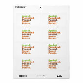 Étiquette Pies de vacances ~ Fête Noël Thanksgiving Noël (Feuille entière)