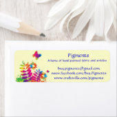 Étiquette Pigments-Adresse de retour/étiquettes de produit - (En situation)