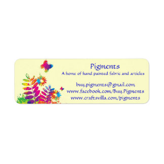 Étiquette Pigments-Adresse de retour/étiquettes de produit -