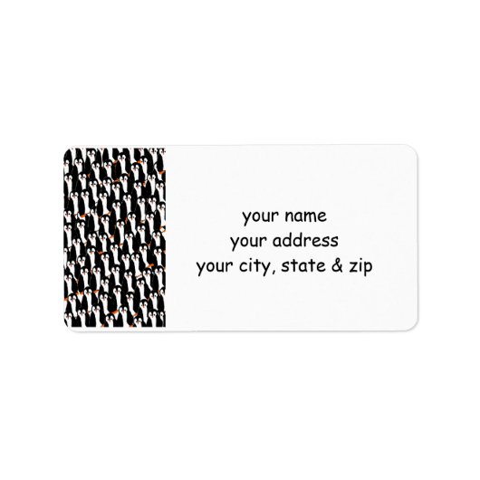 Étiquette Piles amusantes de pingouins (Devant)