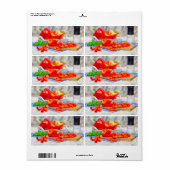 Étiquette Piments doux encore en vie (Feuille entière)