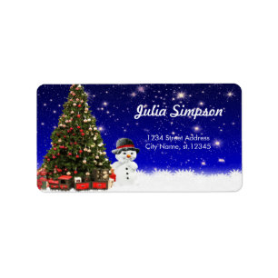Étiquette Pin de Noël, Snowman
