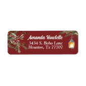 Étiquette Pin d'hiver de Noël Vert Floral (Devant)