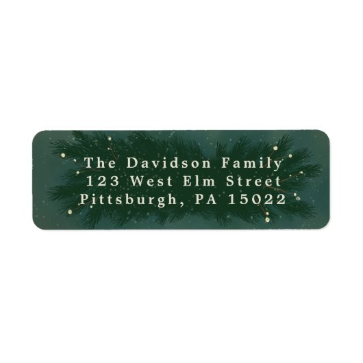 Étiquette Pin d'hiver Pough Vert foncé Retourner l'adresse É (Devant)