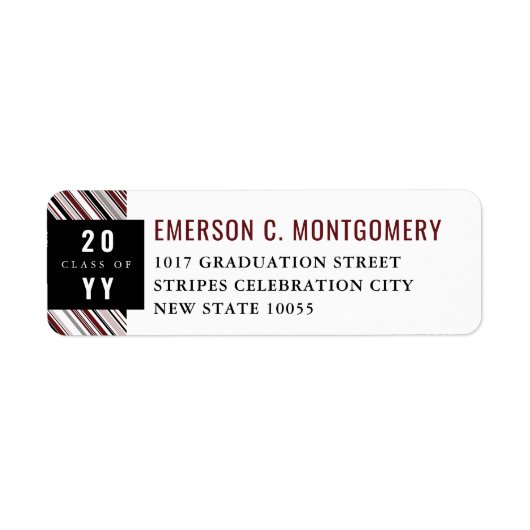 Étiquette Pin Diagonal Pin Stripes Préppy Bourgogne Graduati (Devant)