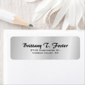 Étiquette Pinceau Gris Argent Brush Script minimaliste éléga (En situation)