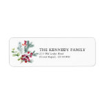 Étiquette Pine and Berries Christmas Holiday Return Address<br><div class="desc">Pine and Berries Christmas Holiday Return Address Labels - What a beautiful accent for your holiday correspondance. Solive labels feature natural pine,  greenery and holly berries. Designed by Beverly Bainbridge Magnolia & Thistle</div>