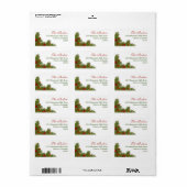 Étiquette Pine Boughs Holly Berry Xmas Adresse de retour (Feuille entière)