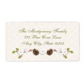 Étiquette Pine Cone et Laurel et Berries (Devant)