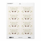 Étiquette Pine Cone et Laurel et Berries (Feuille entière)