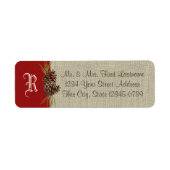 Étiquette Pine cônes et Burlap Red (Devant)