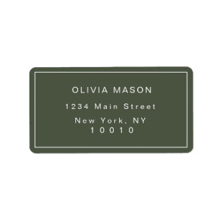 Étiquette Pine Green Simple Modern Return Adresse Label