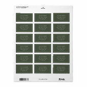 Étiquette Pine Green Simple Modern Return Adresse Label (Feuille entière)