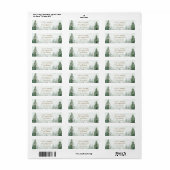 Étiquette Pine Tree Forest Woodland Return Address (Feuille entière)