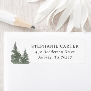 Étiquette Pine Tree Mountain Baby shower Adresse de retour