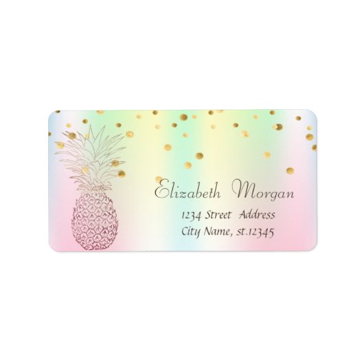 Étiquette Pineappa Foil Confetti Holographique Iridescente (Devant)