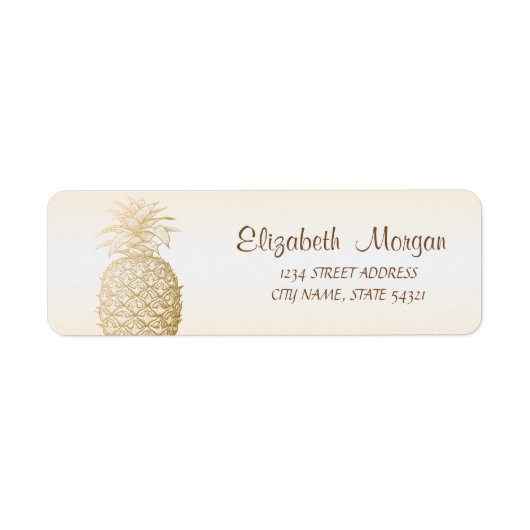 Étiquette Pineapple Doré Féminin Cool (Devant)