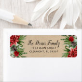 Étiquette Pinecone d'épinette et papier kraft de Poinsettia (En situation)