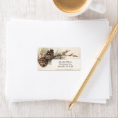 Étiquette Pinecones rustiques | Pine Cone Woodland Adresse (En situation)