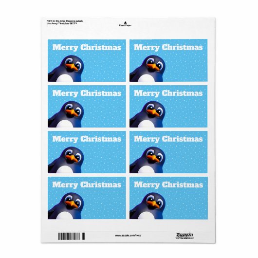 Étiquette Pingouin (Feuille entière)