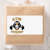 Étiquette Pingouin avec cloche (En situation)