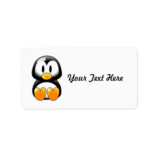 Étiquette Pingouin bébé mignon - Personnalisable (Devant)