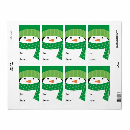 Étiquette Pingouin - De (Feuille entière)