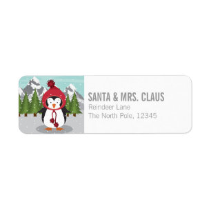 Étiquette Pingouin de Joyeux Noël