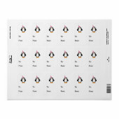 Étiquette Pingouin de la fête (Feuille entière)