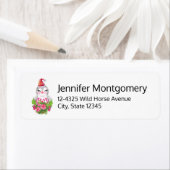 Étiquette Pingouin de Noël mignon à Santa Hat (En situation)